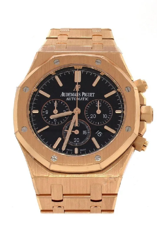 Audemars Piguet Royal Oak 41 Chronograph Black Dial Watches 18kt Pink Gold 26320OR.OO.1220OR.01 DCM