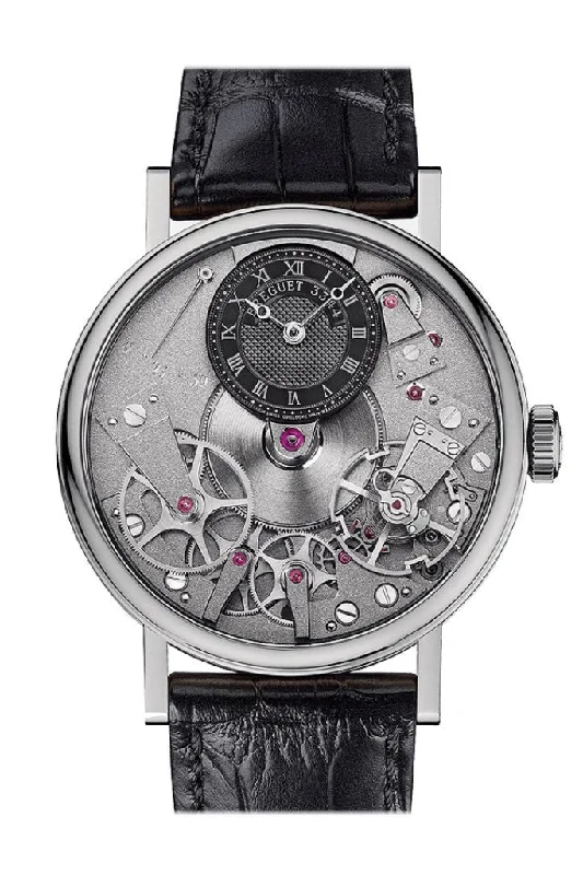 Breguet Tradition Black Skeleton Dial 18kt White Gold Black Leather Men's Watch 7027BBG99V6 7027BB/G9/9V6