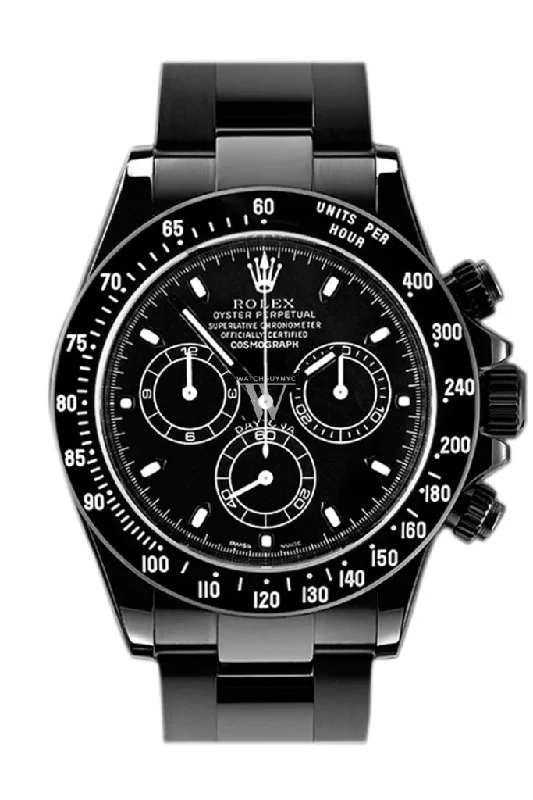 Rolex Black-pvd Cosmograph Daytona Black Dial Stainless Steel Black Boc Coating Oyster Men's Watch