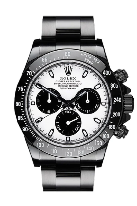 Rolex Black-pvd Cosmograph Daytona White Dial Stainless Steel Black Boc Coating Oyster Men's Watch