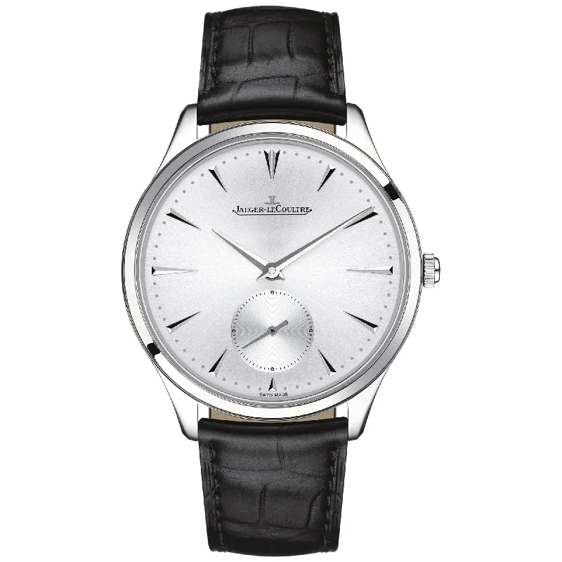 Master Ultra Thin Silver Dial Black Leather Men's Watch