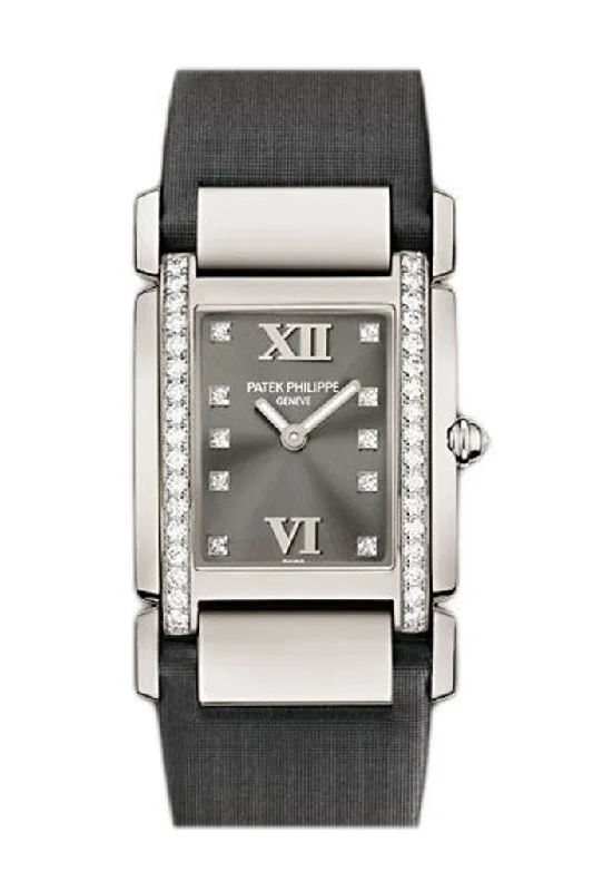 Patek Philippe Twenty four Medium Eternal Gray Dial 18 Carat White Gold Ladies Watch 4920G-001