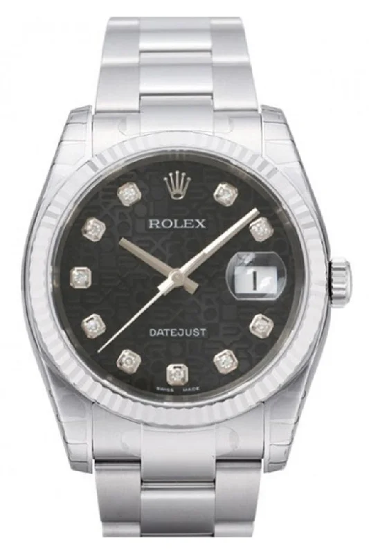 Rolex Datejust 36 Black Jubilee Diamond Dial Steel and 18k Gold Men’s Watch 116234 Pre-owned