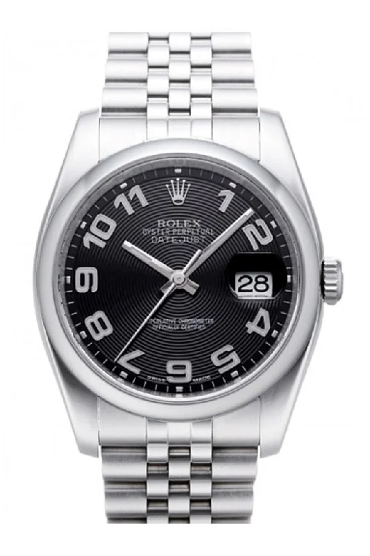 Rolex Datejust 36 Black Sunbeam Dial Stainless Steel Jubilee Men's Watch 116200 Pre-owned