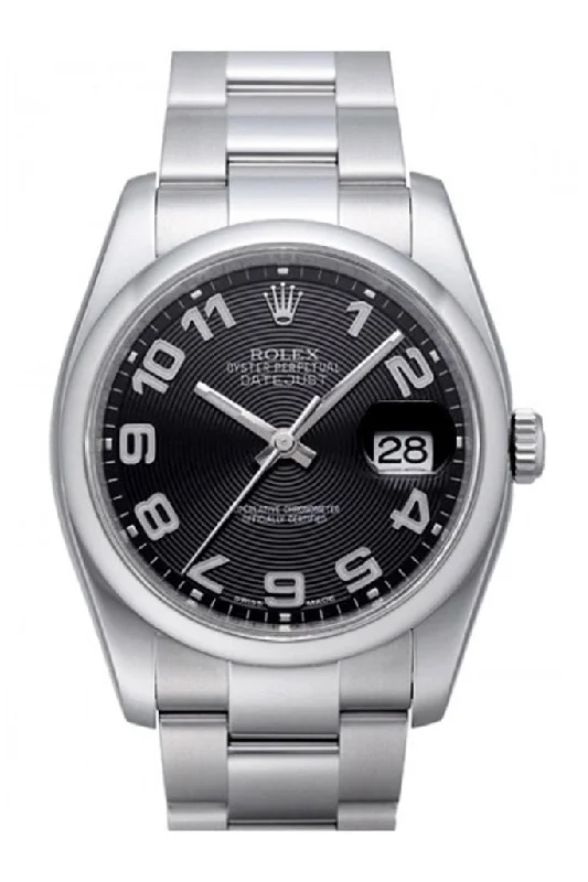 Rolex Datejust 36 Black Sunbeam Dial Stainless Steel Oyster Men's Watch 116200 Pre-owned