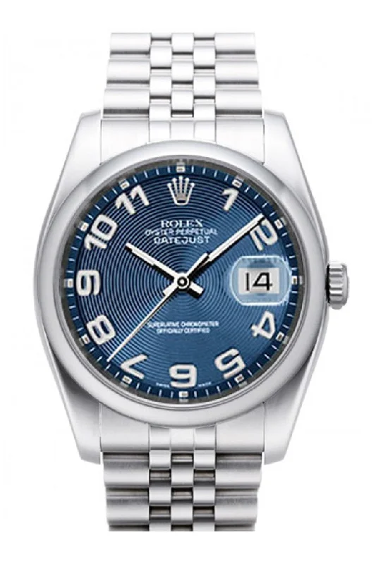 Rolex Datejust 36 Blue Concentric Dial Stainless Steel Jubilee Men's Watch 116200 Pre-owned