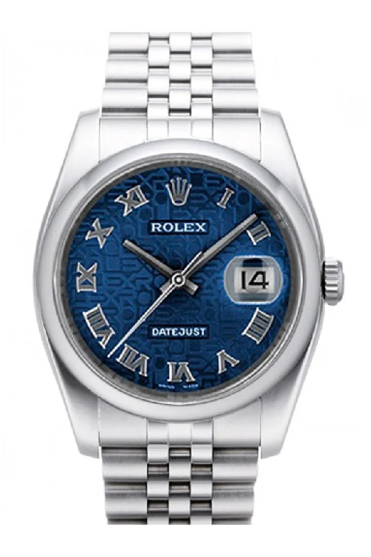 Rolex Datejust 36 Blue Jubilee Dial Stainless Steel Jubilee Men's Watch 116200 Pre-owned