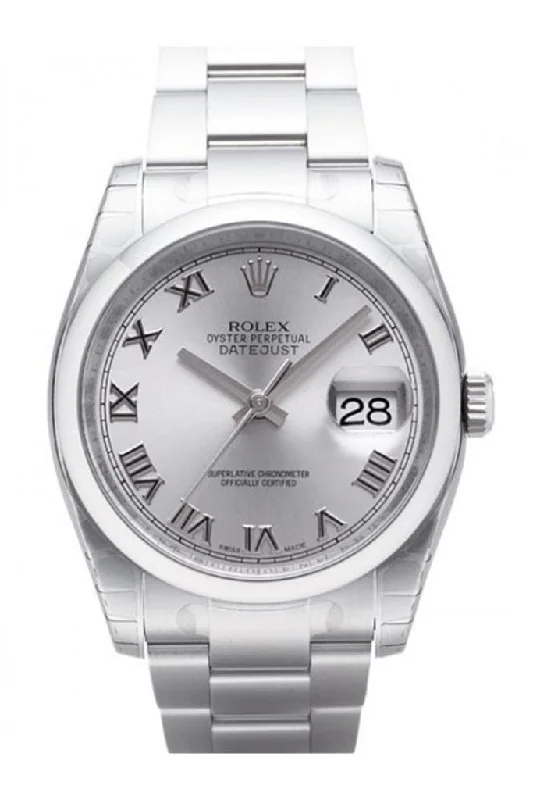 Rolex Datejust 36 Rhodium Dial Stainless Steel Oyster Automatic Men's Watch 116200 Pre-owned