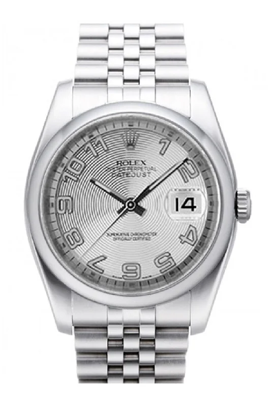 Rolex Datejust 36 Silver Concentric Dial Stainless Steel Jubilee Men's Watch 116200 Pre-owned