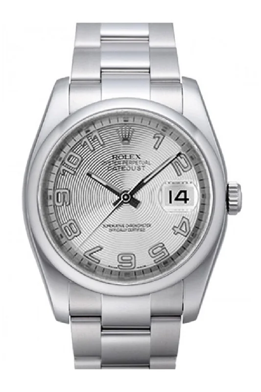 Rolex Datejust 36 Silver Concentric Dial Stainless Steel Oyster Men's Watch 116200 Pre-owned