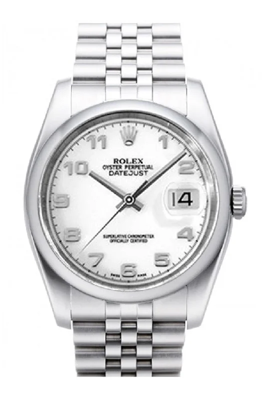 Rolex Datejust 36 White Dial Stainless Steel Jubilee Men's Watch 116200 Pre-owned