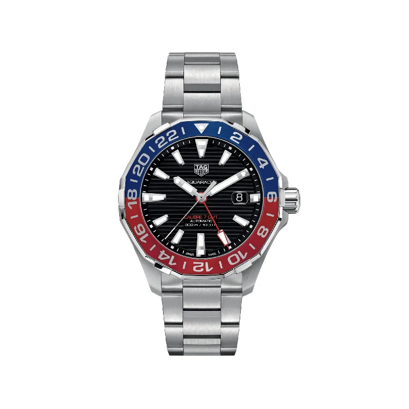 TAG Heuer Aquaracer  Calibre 7 GMT Automatic Mens Black Steel Watch