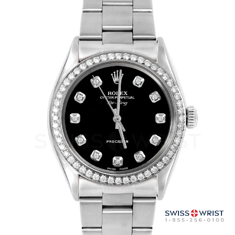 Rolex Air King 34mm | 5500-SS-BLK-DIA-AM-BDS-OYS