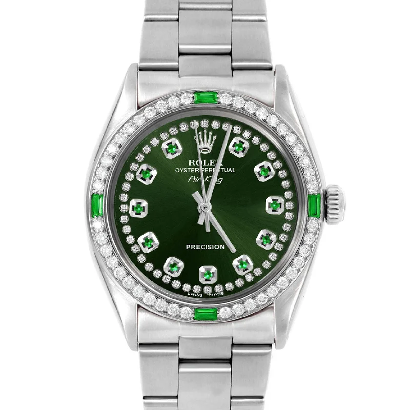 Rolex Air King 34mm | 5500-SS-GRN-STRE-4EMD-OYS