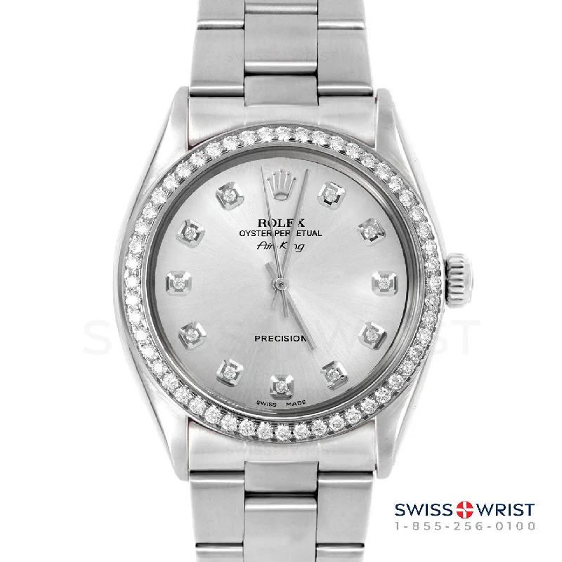 Rolex Air King 34mm | 5500-SS-SLV-DIA-AM-BDS-OYS