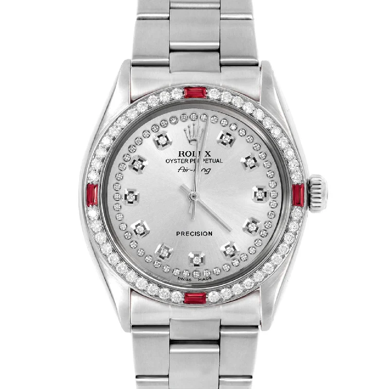 Rolex Air King 34mm | 5500-SS-SLV-STRD-4RBY-OYS