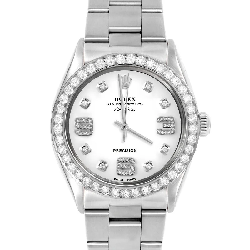 Rolex Air King 34mm | 5500-SS-WHT-8DA369-2CT-OYS