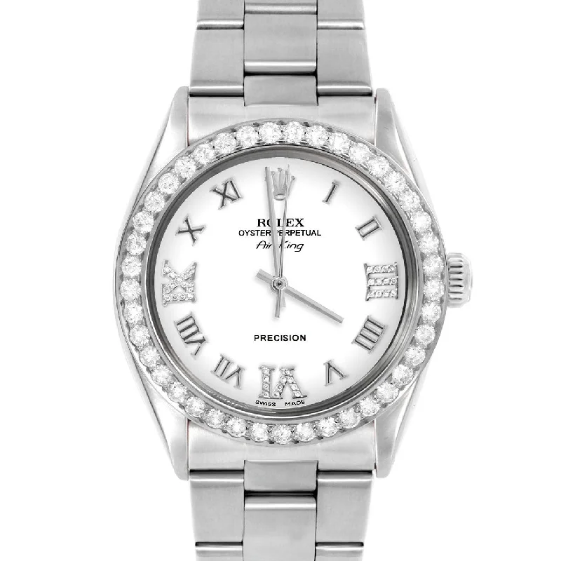 Rolex Air King 34mm | 5500-SS-WHT-RDR369-2CT-OYS