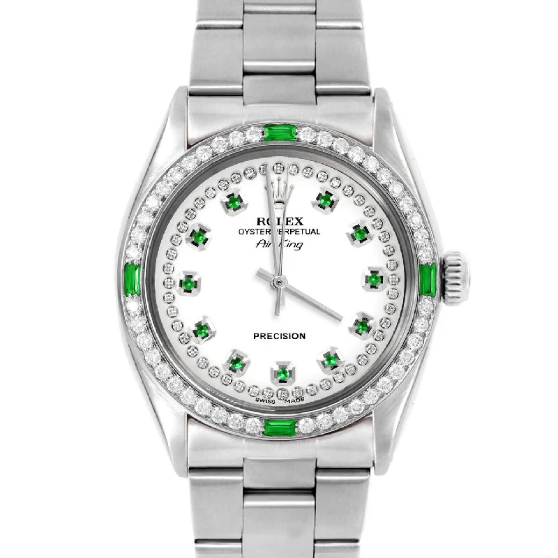 Rolex Air King 34mm | 5500-SS-WHT-STRE-4EMD-OYS