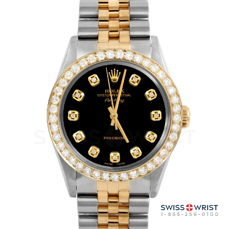 Rolex Air King 34mm | 5500-TT-BLK-DIA-AM-2CT-JBL