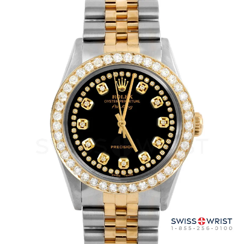 Rolex Air King 34mm | 5500-TT-BLK-STRD-2CT-JBL