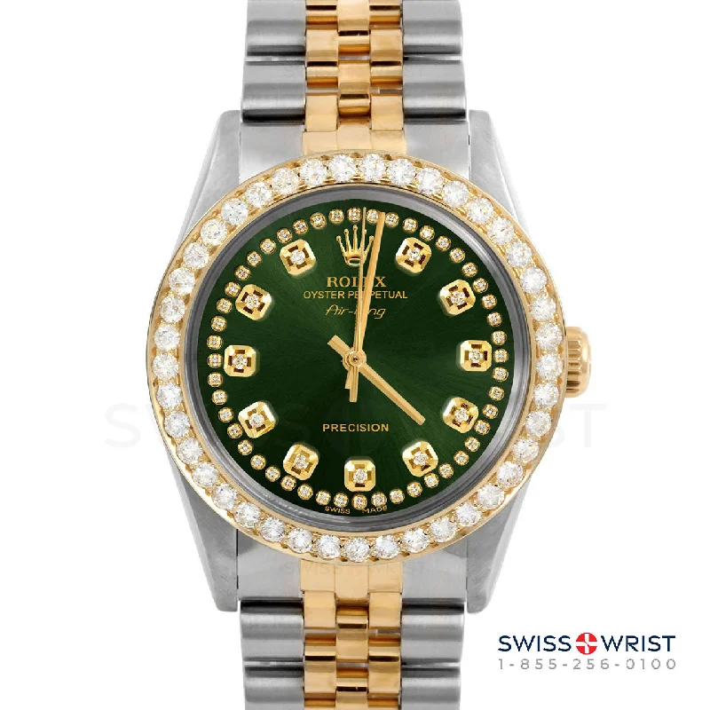 Rolex Air King 34mm | 5500-TT-GRN-STRD-2CT-JBL