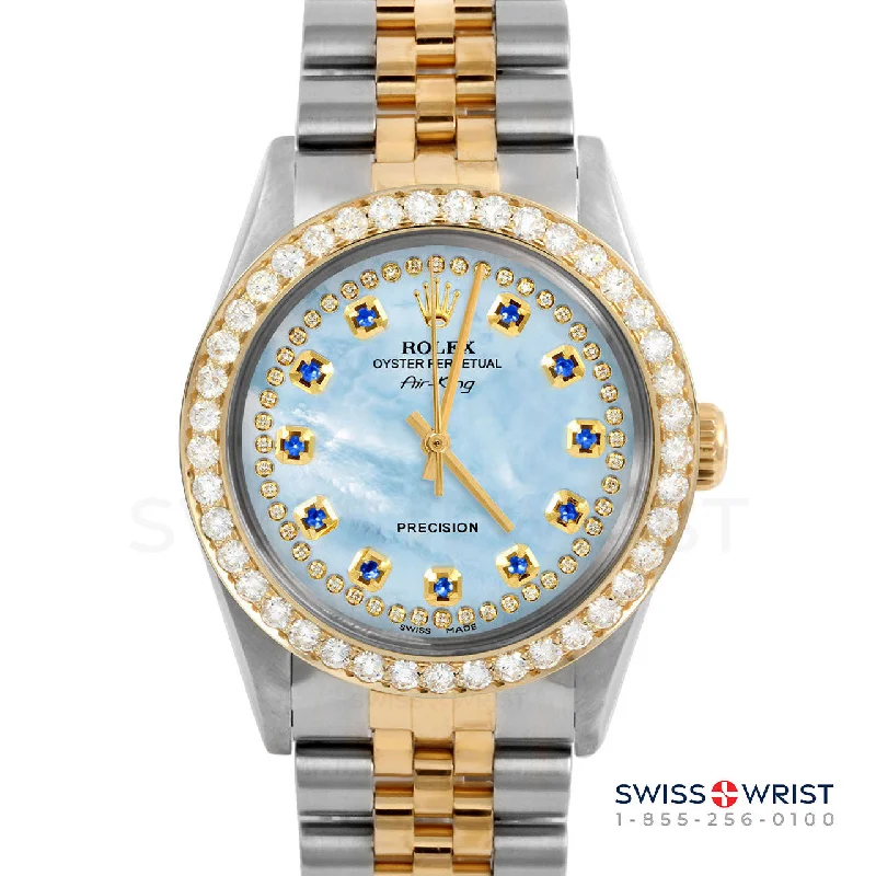 Rolex Air King 34mm | 5500-TT-LBMOP-STRS-2CT-JBL