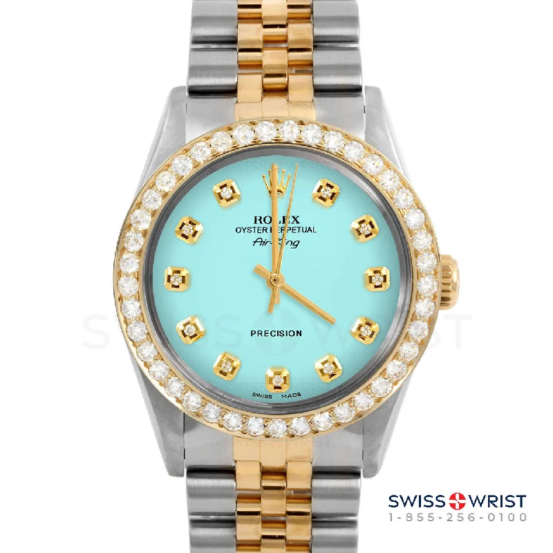 Rolex Air King 34mm | 5500-TT-TRQ-DIA-AM-2CT-JBL