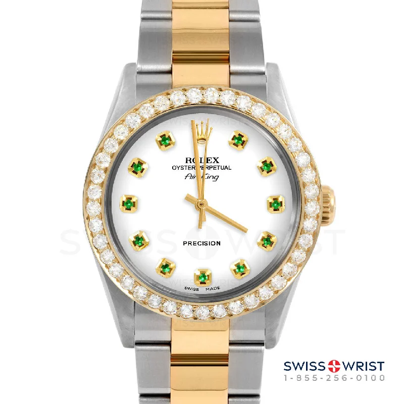 Rolex Air King 34mm | 5500-TT-WHT-EMD-AM-2CT-OYS