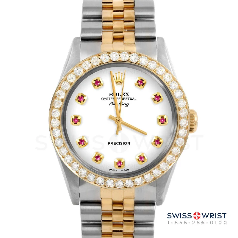 Rolex Air King 34mm | 5500-TT-WHT-RBY-AM-2CT-JBL