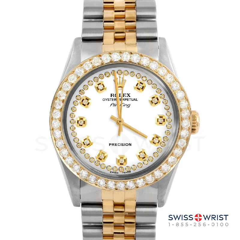 Rolex Air King 34mm | 5500-TT-WHT-STRD-2CT-JBL