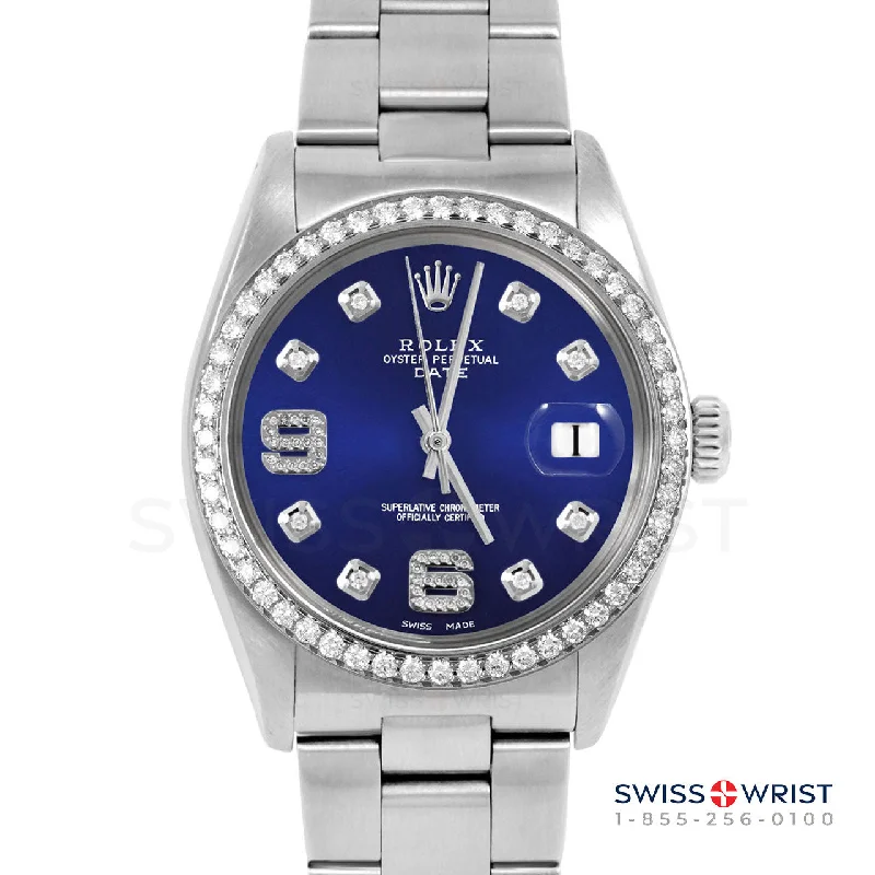 Rolex Date 34mm | 1500-SS-BLU-8DA69-BDS-OYS