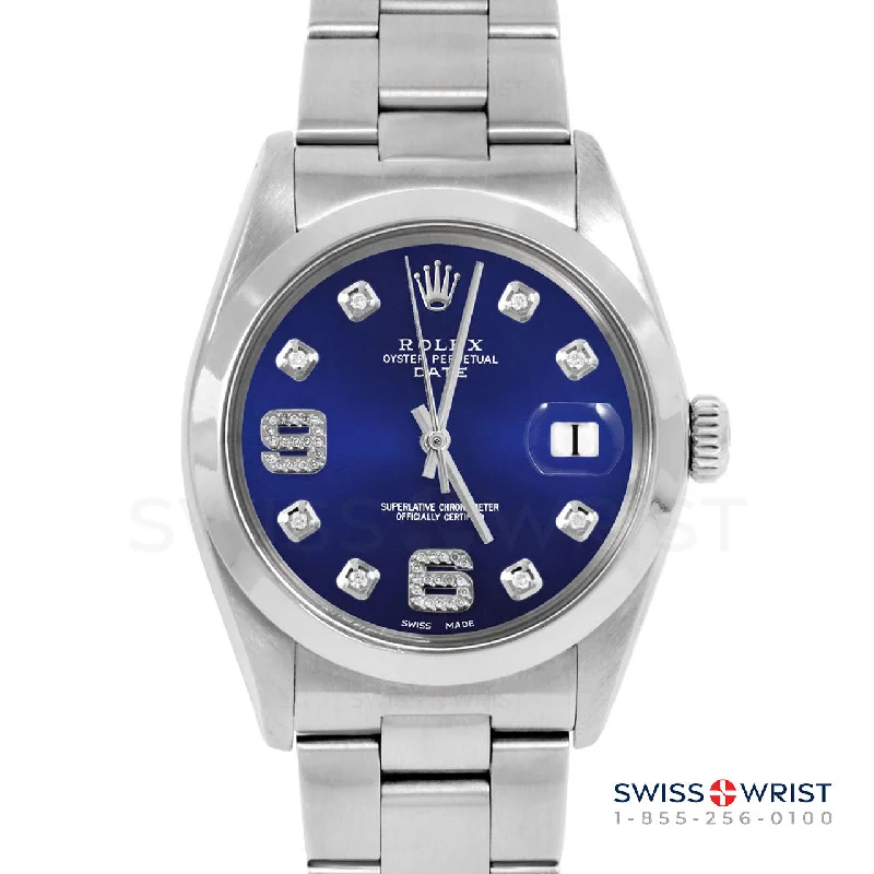 Rolex Date 34mm | 1500-SS-BLU-8DA69-SMT-OYS