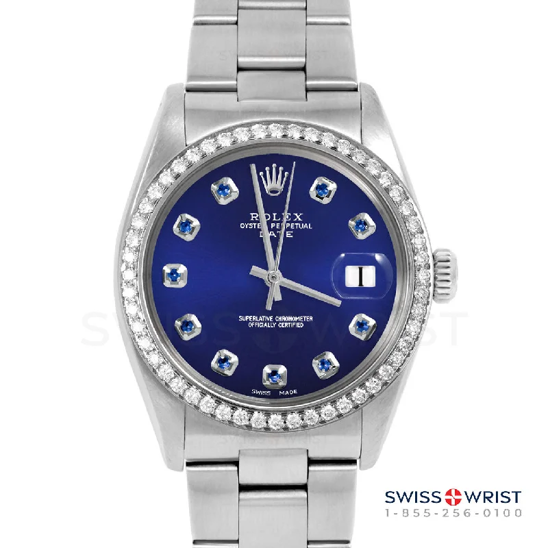 Rolex Date 34mm | 1500-SS-BLU-SPH-AM-BDS-OYS