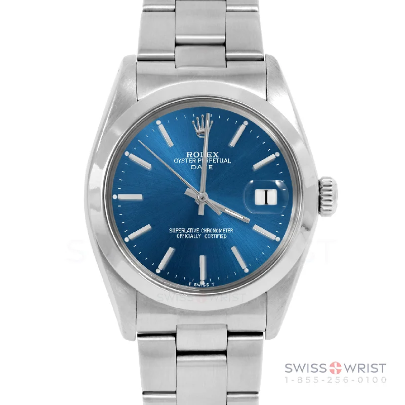 Rolex Date 34mm | 1500-SS-BLU-STK-SMT-OYS