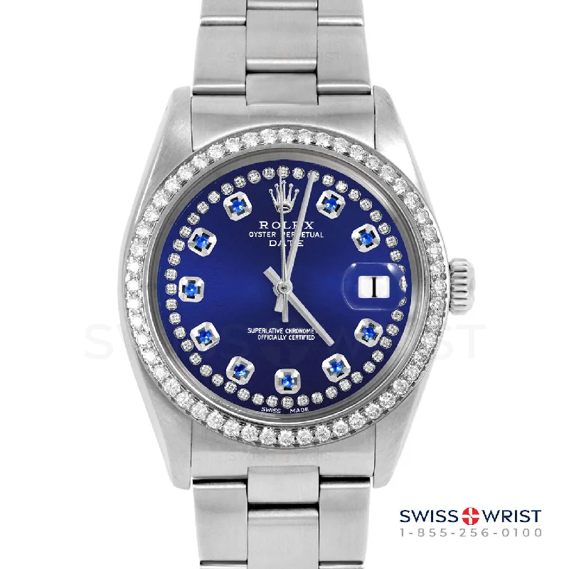 Rolex Date 34mm | 1500-SS-BLU-STRS-BDS-OYS