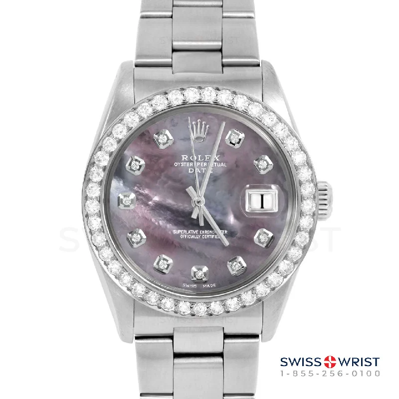 Rolex Date 34mm | 1500-SS-BMOP-DIA-AM-2CT-OYS