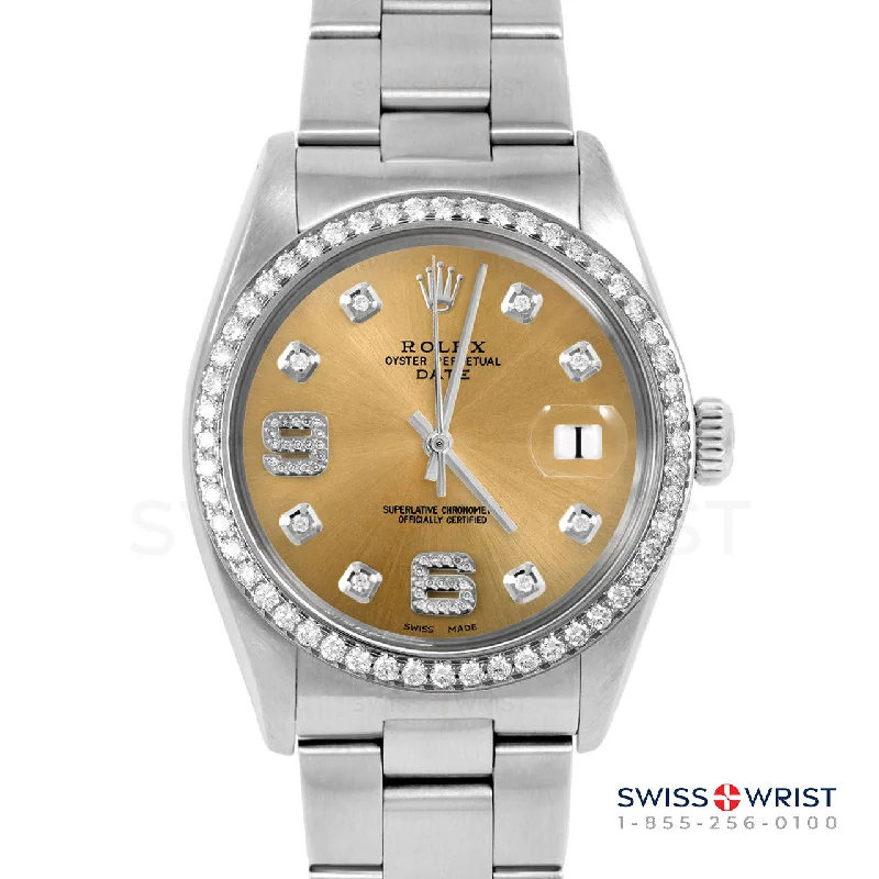 Rolex Date 34mm | 1500-SS-CHM-8DA69-BDS-OYS