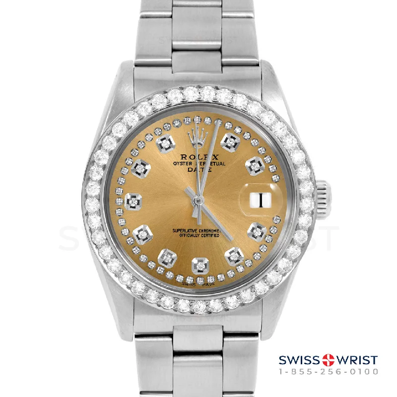 Rolex Date 34mm | 1500-SS-CHM-STRD-2CT-OYS