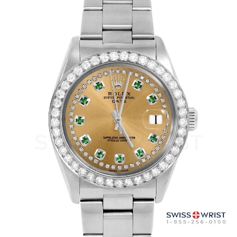 Rolex Date 34mm | 1500-SS-CHM-STRE-2CT-OYS