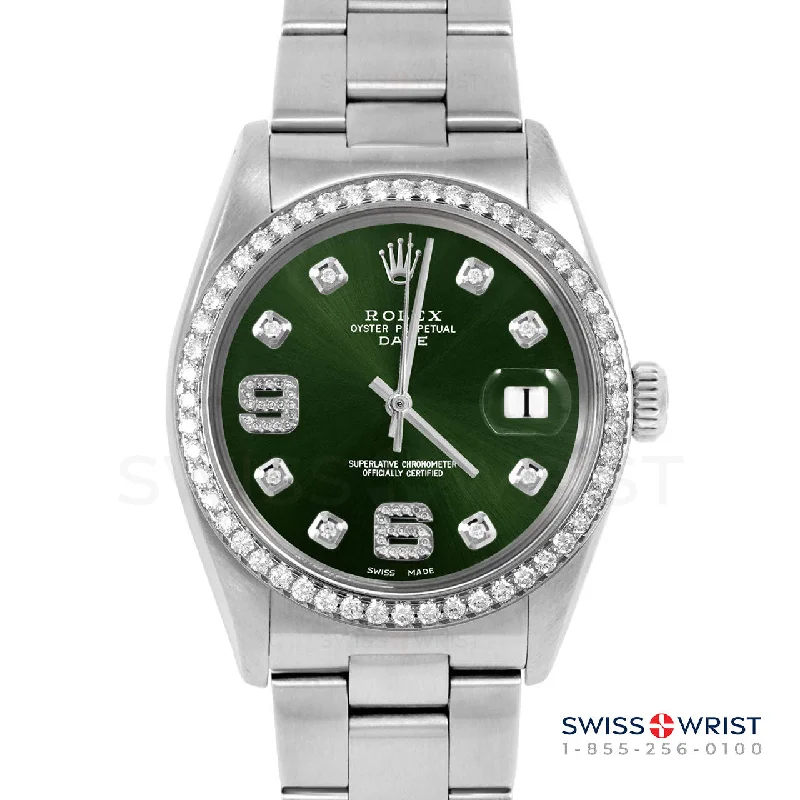 Rolex Date 34mm | 1500-SS-GRN-8DA69-BDS-OYS