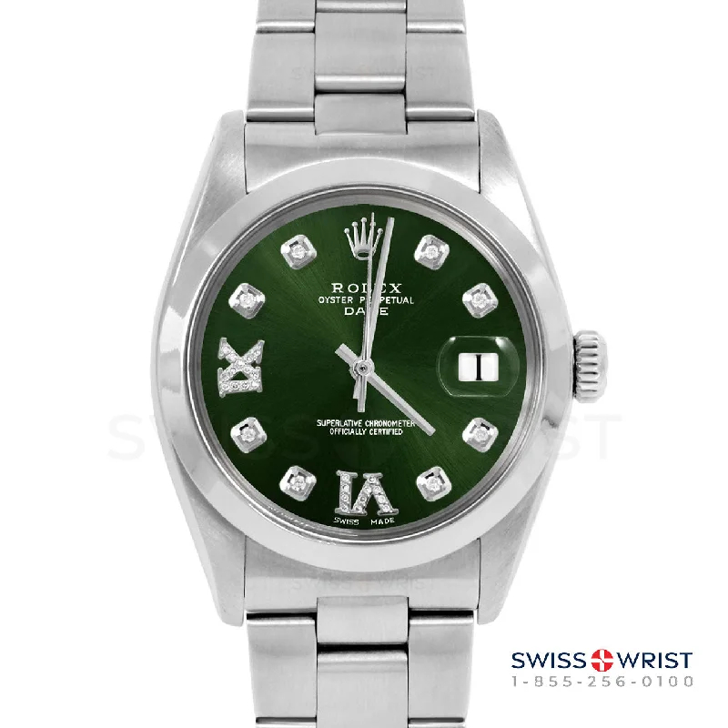 Rolex Date 34mm | 1500-SS-GRN-8DR69-SMT-OYS