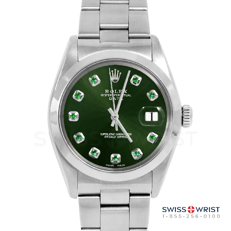 Rolex Date 34mm | 1500-SS-GRN-EMD-AM-SMT-OYS