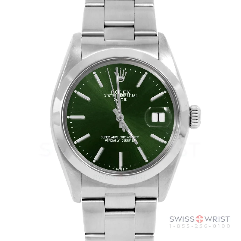 Rolex Date 34mm | 1500-SS-GRN-STK-SMT-OYS