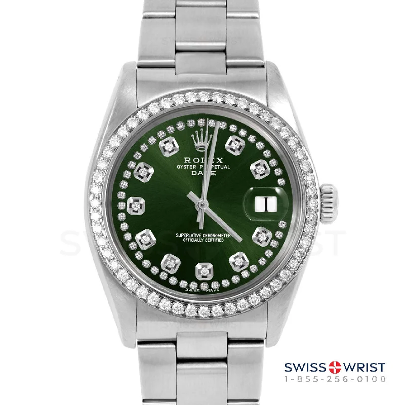 Rolex Date 34mm | 1500-SS-GRN-STRD-BDS-OYS