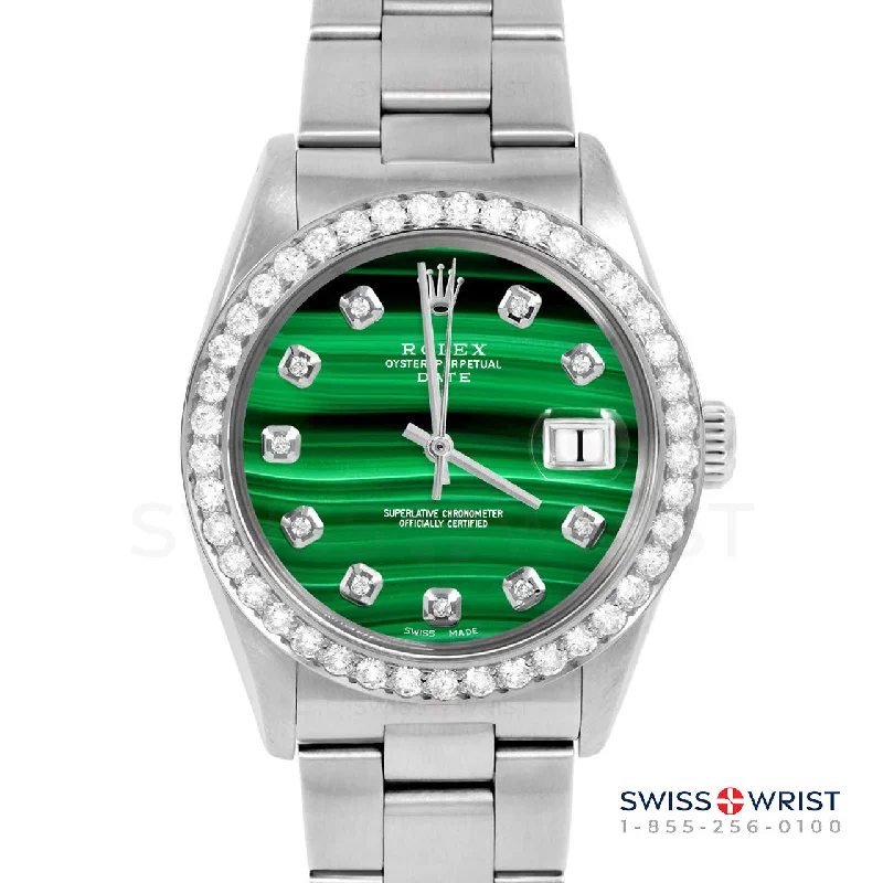 Rolex Date 34mm | 1500-SS-MLC-DIA-AM-2CT-OYS