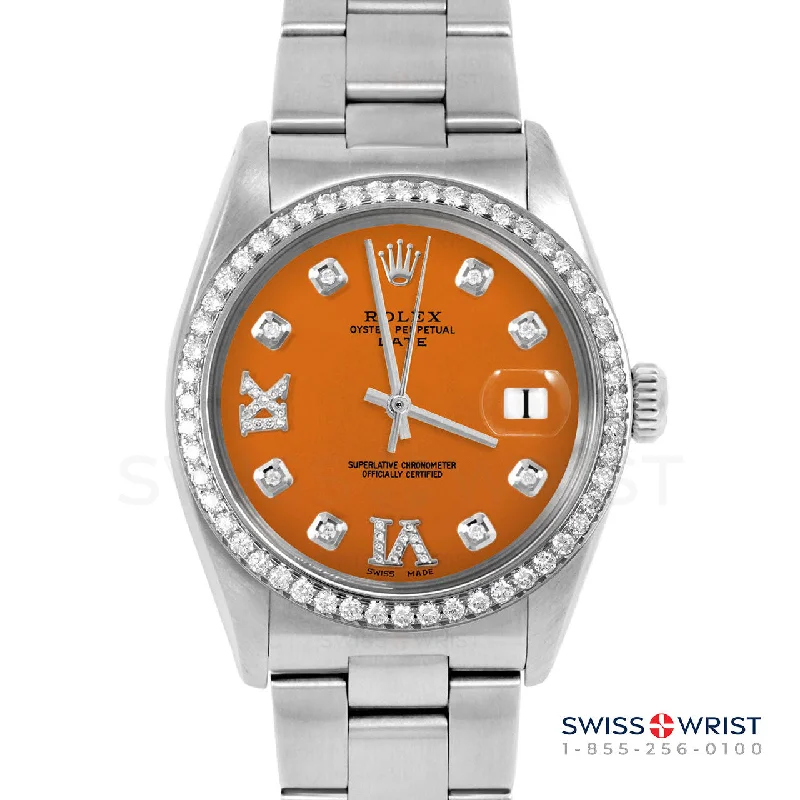 Rolex Date 34mm | 1500-SS-ORN-8DR69-BDS-OYS