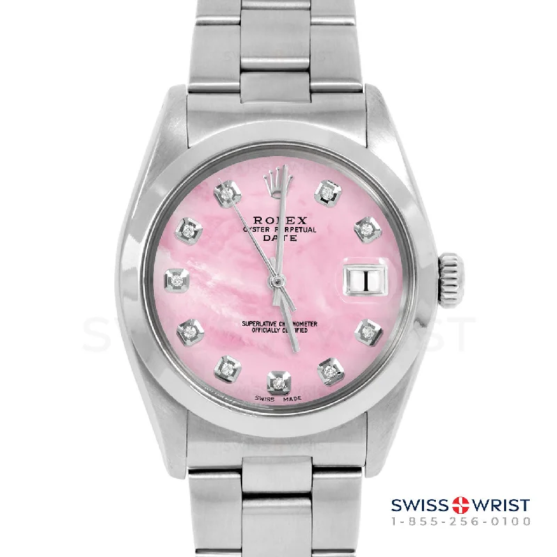 Rolex Date 34mm | 1500-SS-PMOP-DIA-AM-SMT-OYS