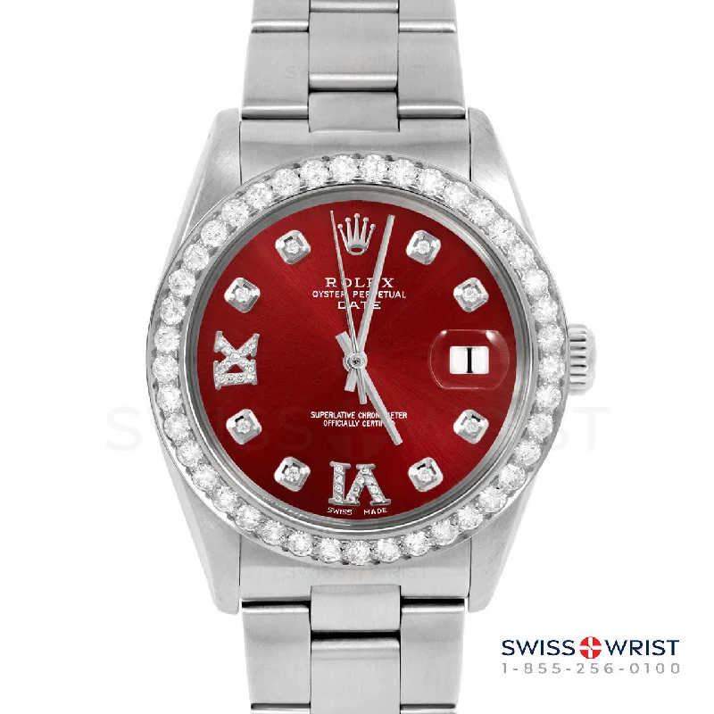 Rolex Date 34mm | 1500-SS-RED-8DR69-2CT-OYS