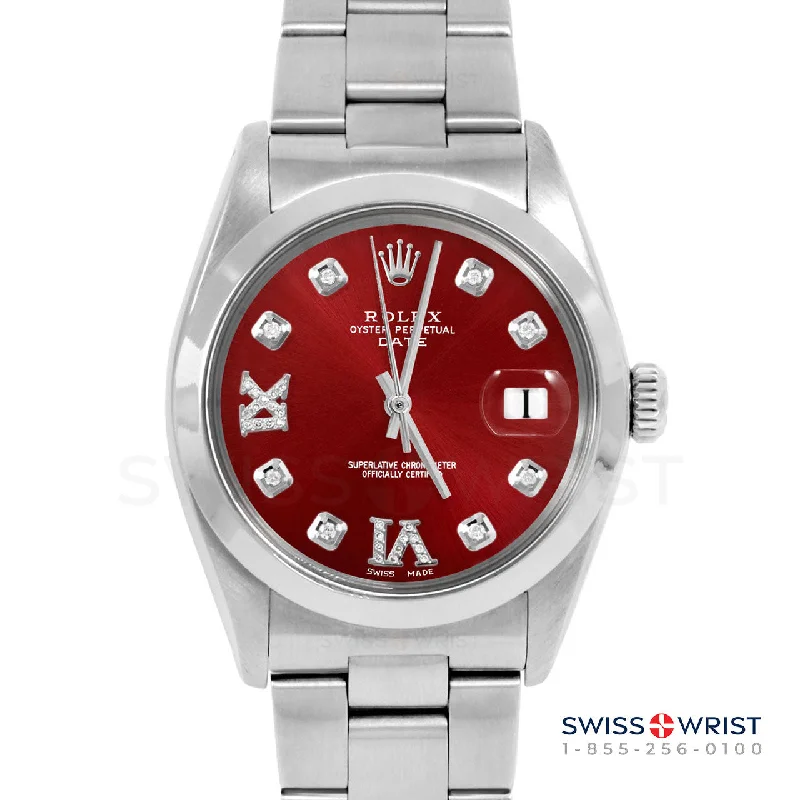 Rolex Date 34mm | 1500-SS-RED-8DR69-SMT-OYS